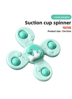 Baby Suction Cup Bath Toy Cartoon Finger Spinning Top Toothpaste Bath Toy Baby Shower Gift Idea Non-toxic Eco-friendly-Color:Ocean 4 Head-Green 45g