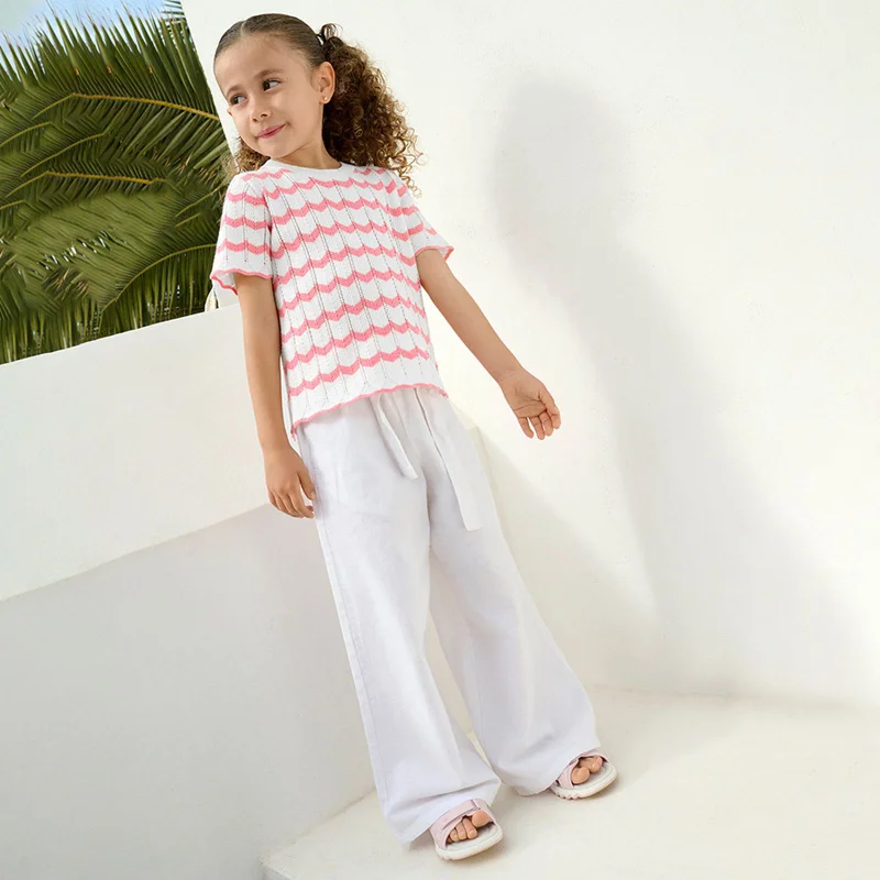 Cool Club WHITE LINEN, COTTON TROUSERS