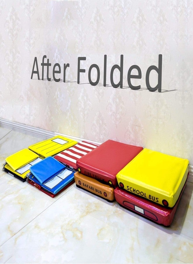 إنداي تراديشن صندوق تخزين ألعاب قابل للطي من إنديتراديشن، يُستخدم أيضًا ككرسي للأطفال الرضع والفتيات (على شكل حافلة مدرسية، قياسي، وردي) - Image 4