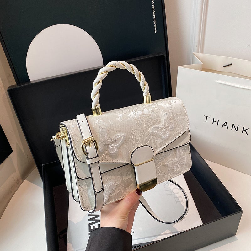 High-End Women'S Tote Bag Simple All-Match Fashion Portable Small Bag Texture Retro Saddle Crossbody Bag - Image 2