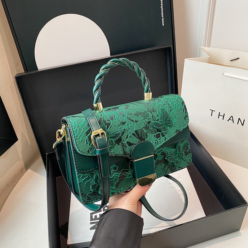 High-End Women'S Tote Bag Simple All-Match Fashion Portable Small Bag Texture Retro Saddle Crossbody Bag - Image 4