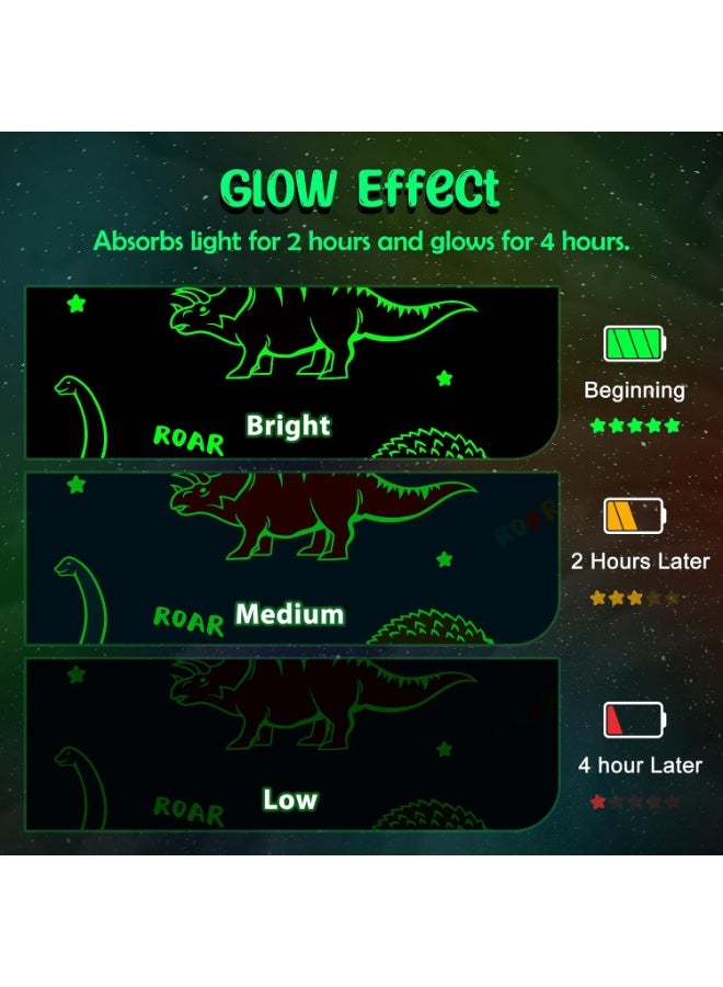 GUDOO هدايا ألعاب الديناصورات للأولاد والبنات – بطانية ديناصور مضيئة في الظلام، أفضل هدية لعيد الميلاد، أعياد الميلاد، عيد الحب، أو عيد الفصح للأطفال من عمر 1 إلى 10 سنوات، وكذلك للمراهقين. بطانية ناعمة ودافئة بقياس 50 × 60 بوصة. - Image 3