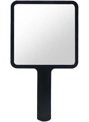 ccHuDE Plastic Hand Held Mirror Square Cosmetic Hand Mirror Large Cute Mirror Travel Makeup Mirror Portable Mirror with Handle Black 