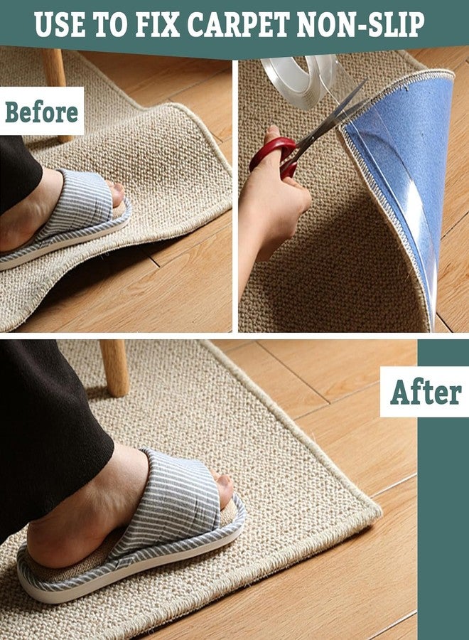 Delzon Extra Large Single Sided Tape Heavy Duty Removable 1.18 Inch x 160 Inch, Clear & Tough Nano Tape, Multipurpose Mounting Tape Picture Hanging Strips - Image 3