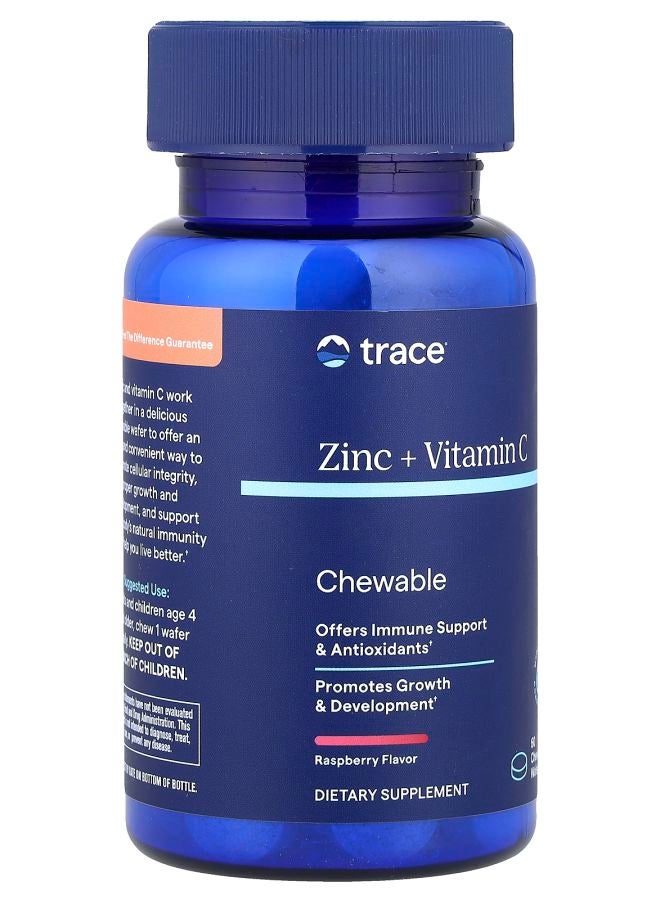 TRACE Zinc + Vitamin C Chewable Raspberry 60 Chewable Wafers - Image 2