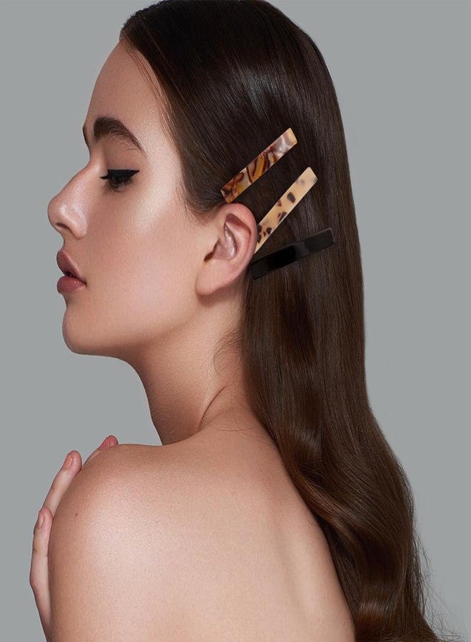 Fumwase 6PCS Hair Barrettes for Women Shell Hair Clip Hair Accessories Barrettes for Thick Thin Long Short Hair (Blue brown + Brilliant color + Amber + Light turtle shell + Dark turtle shell + Black) - Image 5