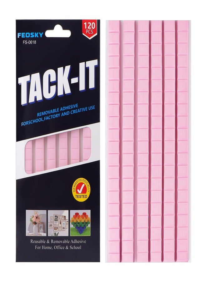 Feosky Adhesive Poster Sticky Tack Putty, Reusable and Removable Adhesive Putty, 120PCS, Mounting Putty for displaying Wall Paintings, Museum Art Photography, Picture, Crafts (Pink, Pack of 1) - Image 1