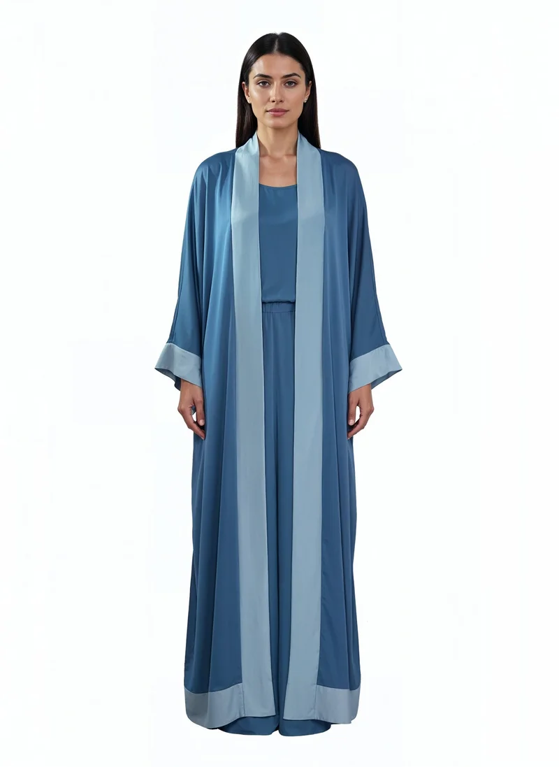 Ocean Mist Satin Abaya Kaftan