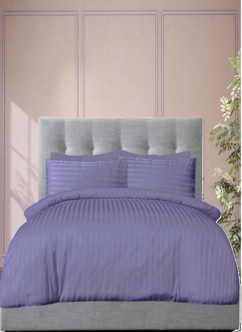 Blueberry 6 Pieces King Size Duvet Cover Set - Includes 1 Duvet Cover (220x240cm), 1 Fitted Sheet (180x200+30cm), 4 Pillow Cases - Image 1