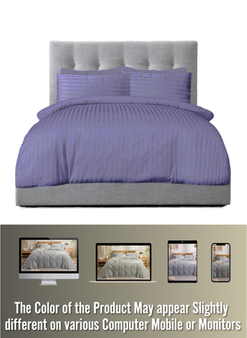 Blueberry 6 Pieces King Size Duvet Cover Set - Includes 1 Duvet Cover (220x240cm), 1 Fitted Sheet (180x200+30cm), 4 Pillow Cases - Image 3