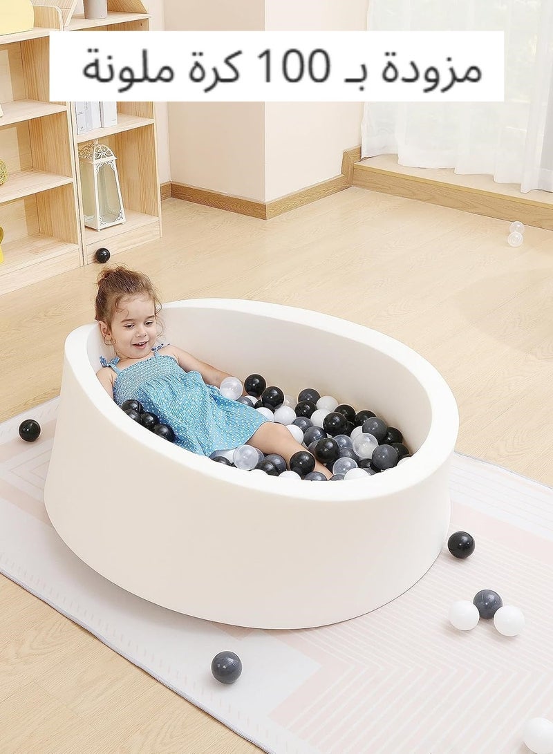 XICEN Ball Pit Includes 100 Balls, 39.3inch x 11.8inch Foam Sponge Ball Pit, Soft Ball Pool for Baby Toddlers, Ideal Gift for Girls and Boys, Suitable for Home Use Indoor and Outdoor Use - Image 2