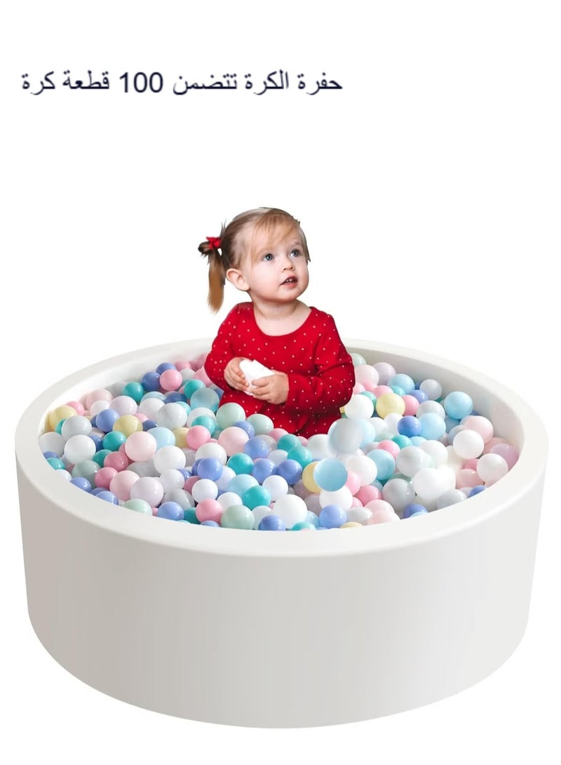 XICEN Ball Pit Includes 100 Balls, 39.3inch x 11.8inch Foam Sponge Ball Pit, Soft Ball Pool for Baby Toddlers, Ideal Gift for Girls and Boys, Suitable for Home Use Indoor and Outdoor Use - Image 1