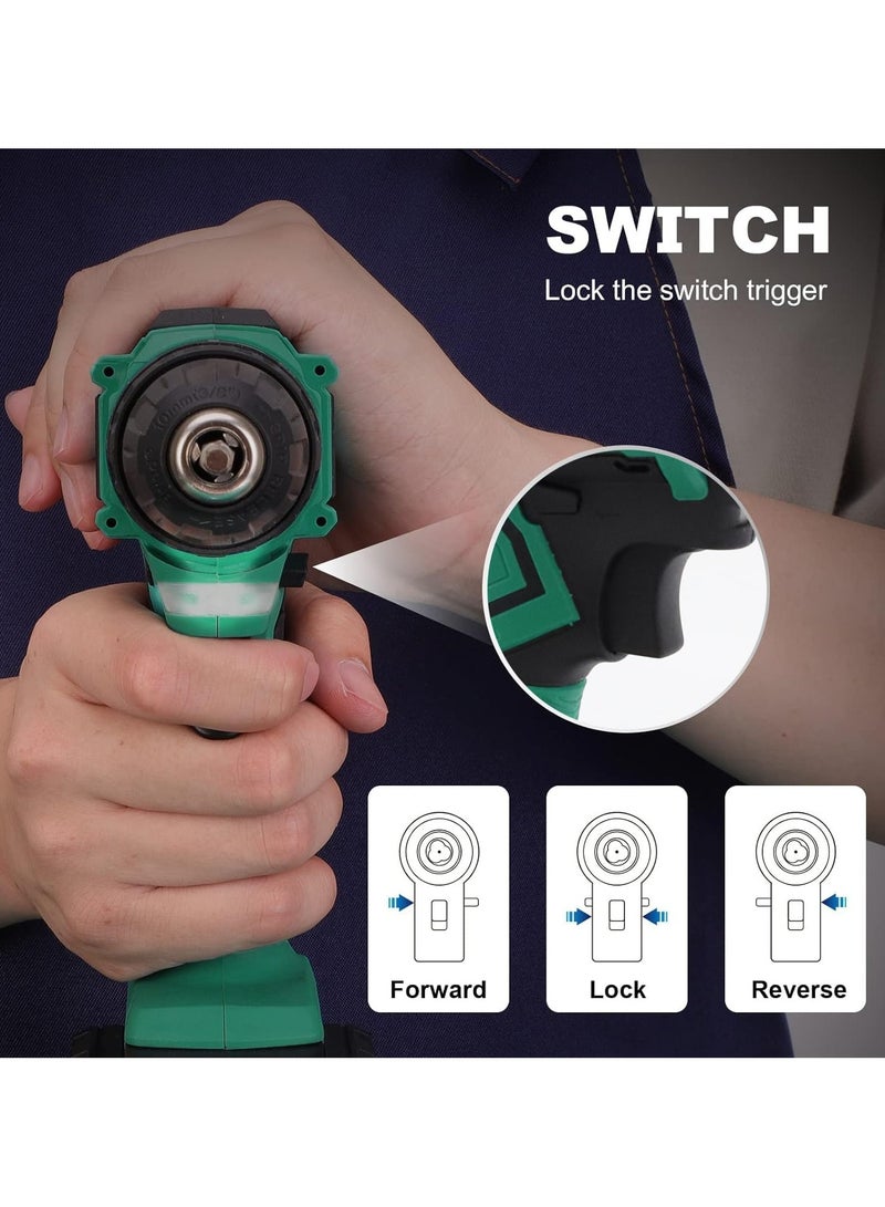 Favarey 48V Cordless Drill Set, Electric Drill with 2 Battery and Charger, 3/8-Inch Keyless Chuck, 2 Variable Speeds, 25 +1 Torque Setting and 24Pcs Drill Bits for Home DIY and Repair - Image 5