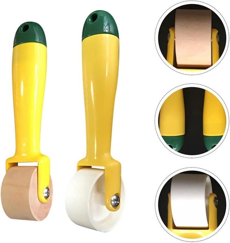 klarako 2pcs Quilting Seam Roller Sewing Seam Roller Wallpaper Roller with Handle Quilting Supplies for Sewing Print Ink Wallpaper - Image 2