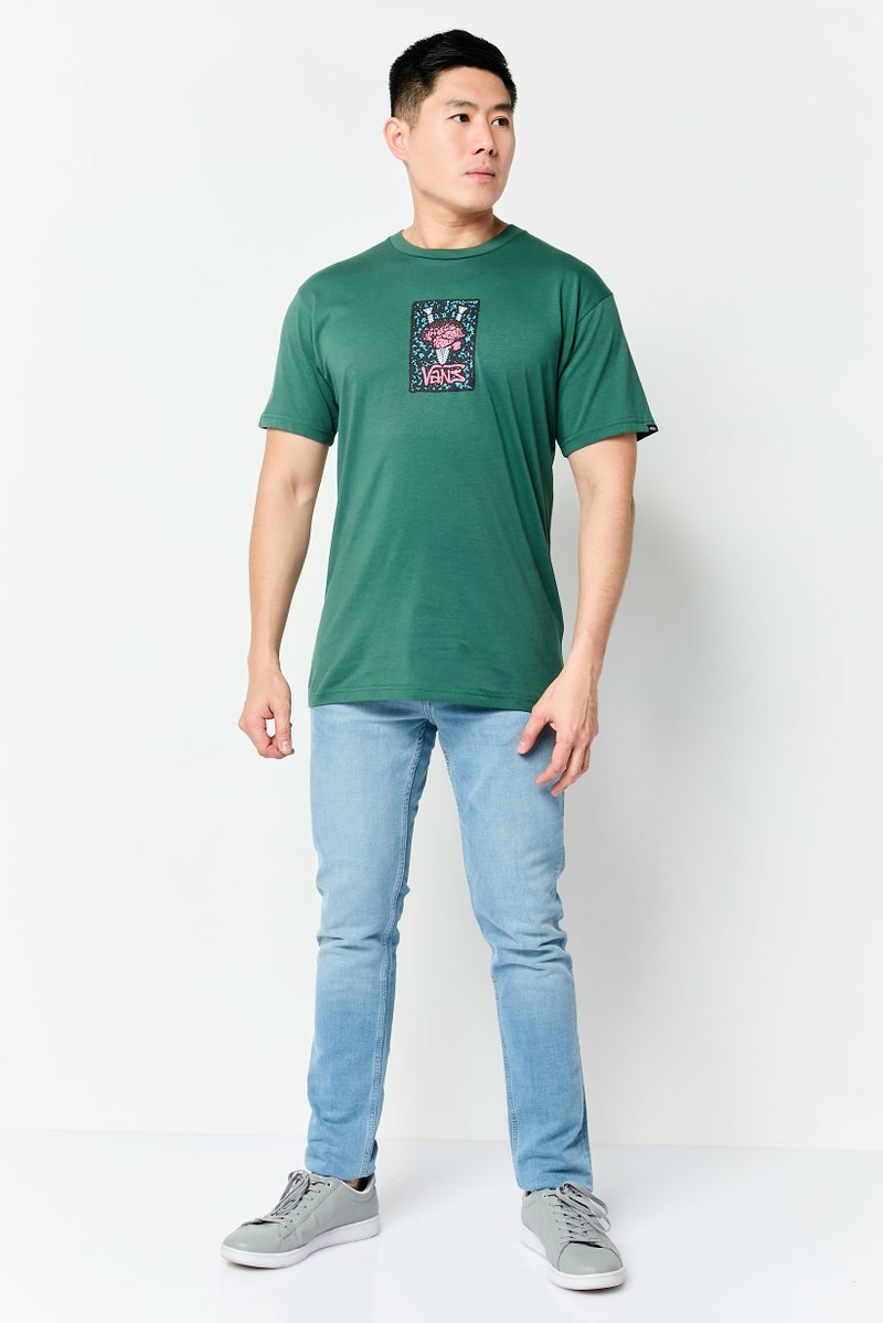 VANS Men Crew Neck Short Sleeve Graphic Print T-Shirt, Green - Image 2