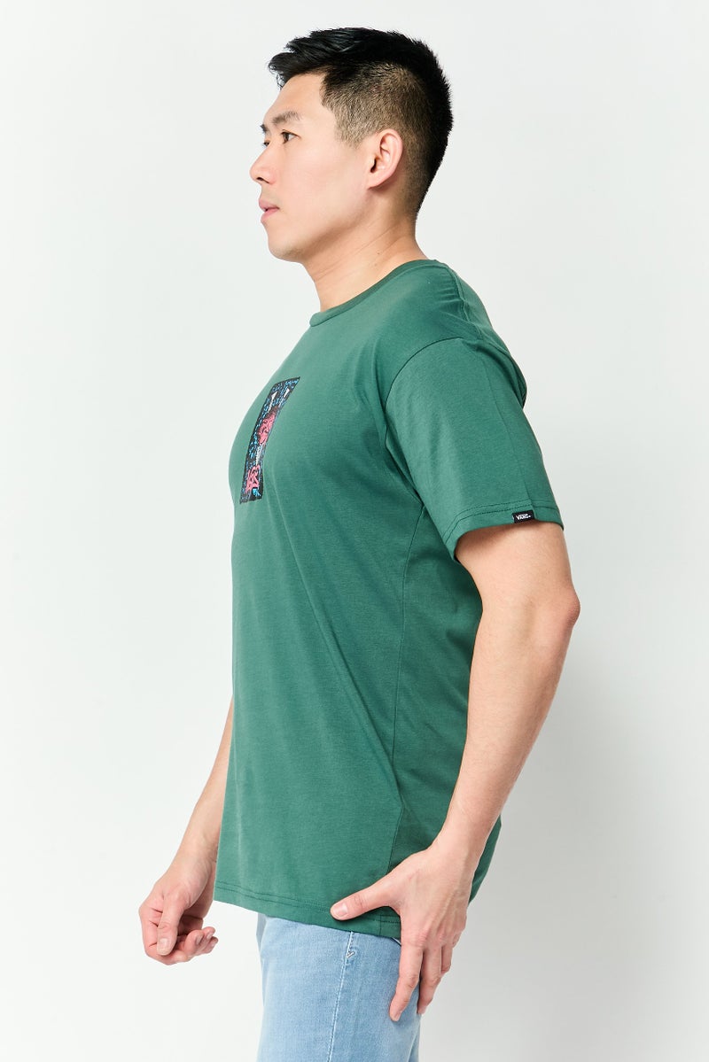 VANS Men Crew Neck Short Sleeve Graphic Print T-Shirt, Green - Image 3