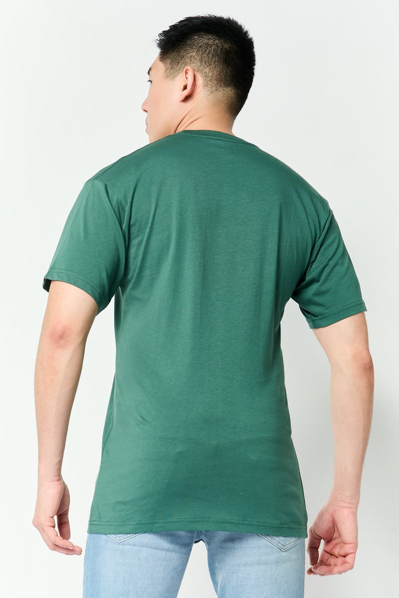 VANS Men Crew Neck Short Sleeve Graphic Print T-Shirt, Green - Image 4