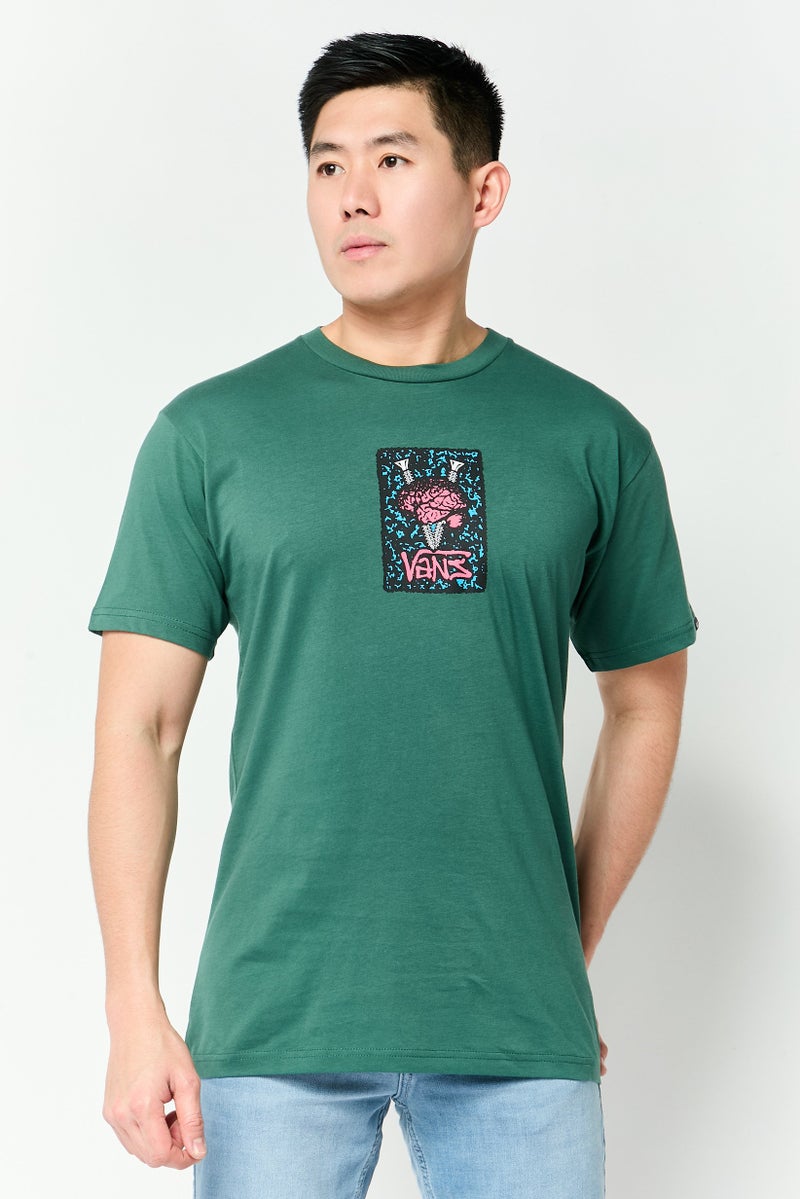 VANS Men Crew Neck Short Sleeve Graphic Print T-Shirt, Green - Image 1