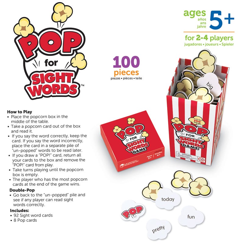 Learning Resources Learning Resources Pop For Sight Words Game,Vocabulary/Literacy Game, 92 Cards, Ages 5+ - Image 5