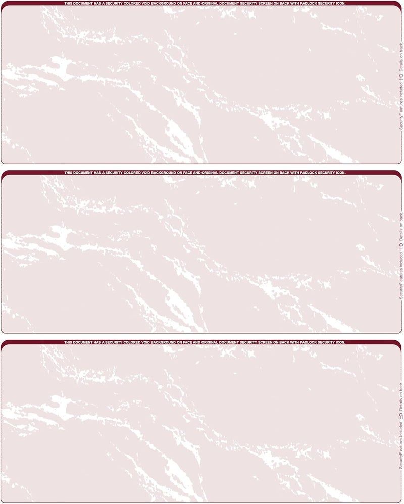 CAROUSELCHECKS 500 Sheets/Blank Laser 3 to a Page Computer Checks (Burgundy Marble) - Image 1