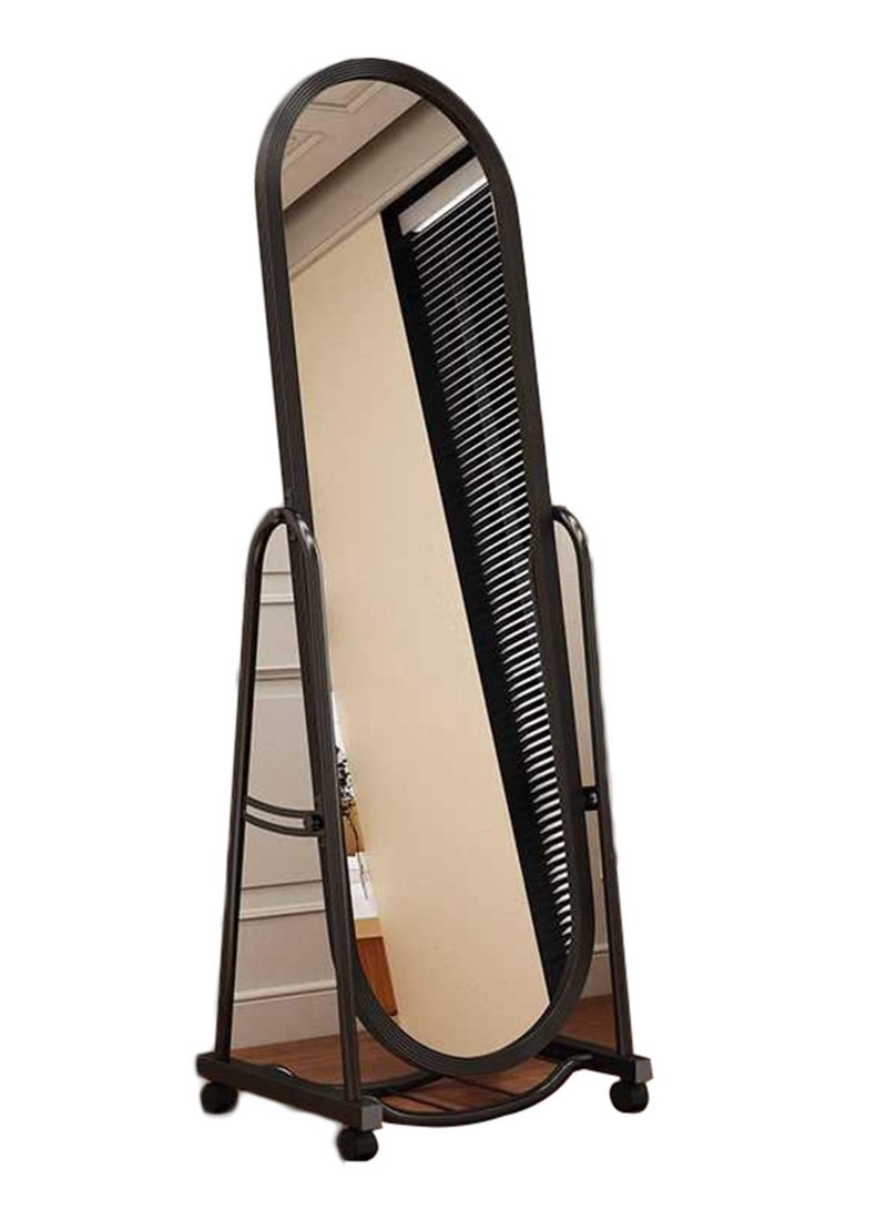 عربست مرآة طويلة كاملة مع عجلات، مرآة مقوسة، مناسبة لغرفة النوم، المدخل، غرفة الملابس، ممرات غرف النوم (2.170 متر) - Image 1