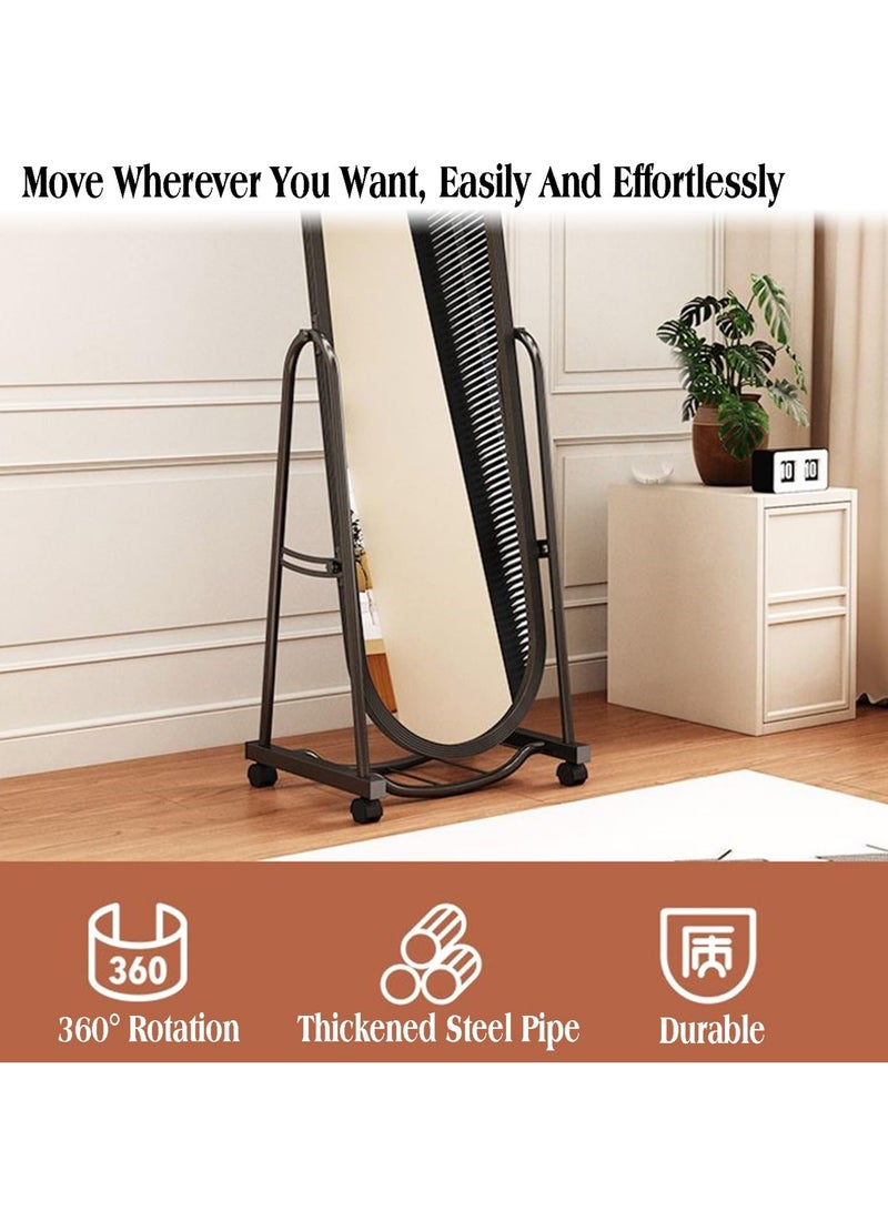 عربست مرآة طويلة كاملة مع عجلات، مرآة مقوسة، مناسبة لغرفة النوم، المدخل، غرفة الملابس، ممرات غرف النوم (2.170 متر) - Image 5