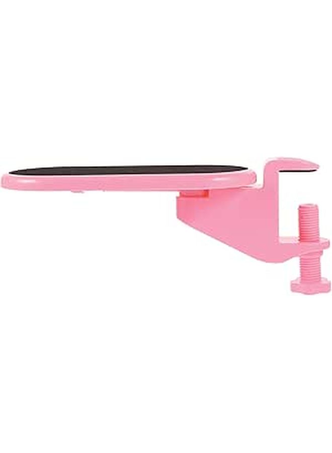 Pink Adjustable Desk Mounted Armrest Wrist Rest 360 Degree Rotation Clamp Support - Image 1