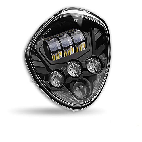 SUNPIE Motorcycle Headlight Assembly Compatible with Victory Cross Country/Hammer 8 Ball/High-Ball/Magnum 2008-2017, 60W High Low Beam Bright White Black Bezel Head Lights Motorbike - Image 1