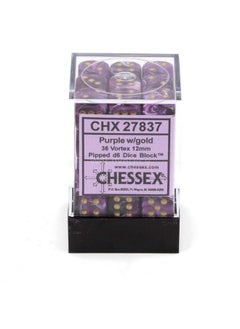 Chessex Dnd Dice Setchessex D&D Dice12Mm Vortex Purple And Gold Plastic Polyhedral Dice Setdungeons And Dragons Dice Includes 36 Dice D6 Various (Chx27837)  - Image 5