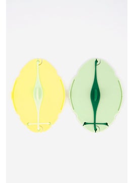 Veggie Cover Set of 2 15cm H x 3cm W x 8cm L, Green and Yellow