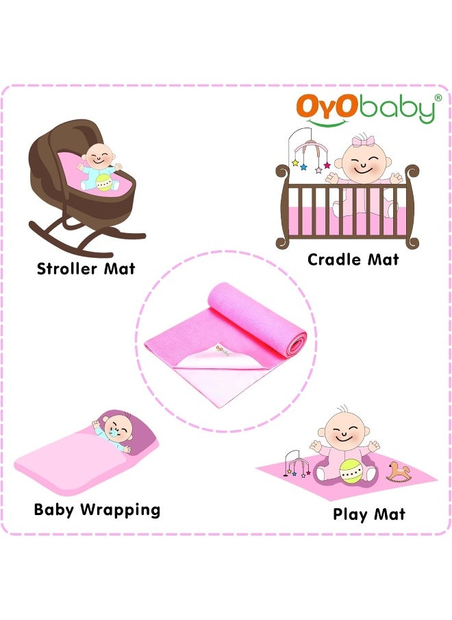 OYO BABY OYO BABY - Water Proof/Breathable Mattress Protector Mat/Underpad/Kids Sheet (100cm X 70cm, Medium) - Pink  - Image 5