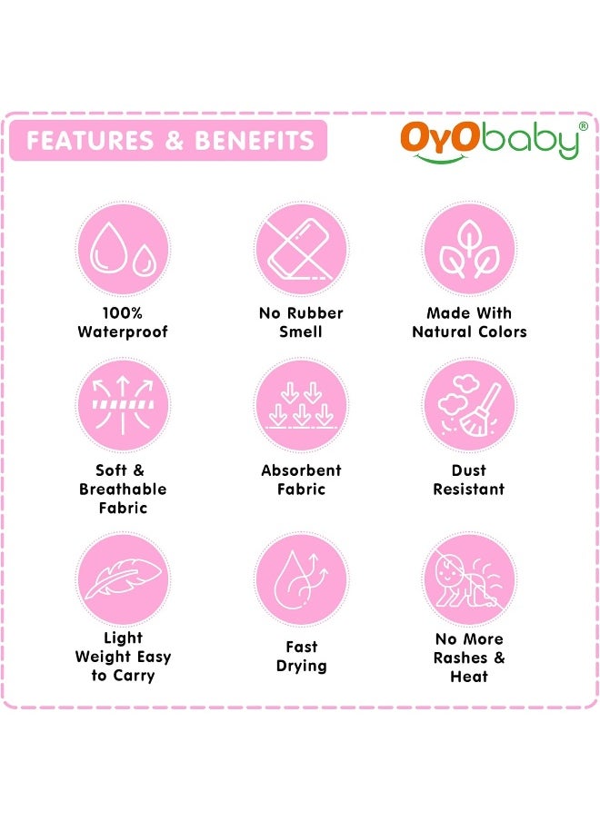 OYO BABY OYO BABY - Water Proof/Breathable Mattress Protector Mat/Underpad/Kids Sheet (100cm X 70cm, Medium) - Pink  - Image 3