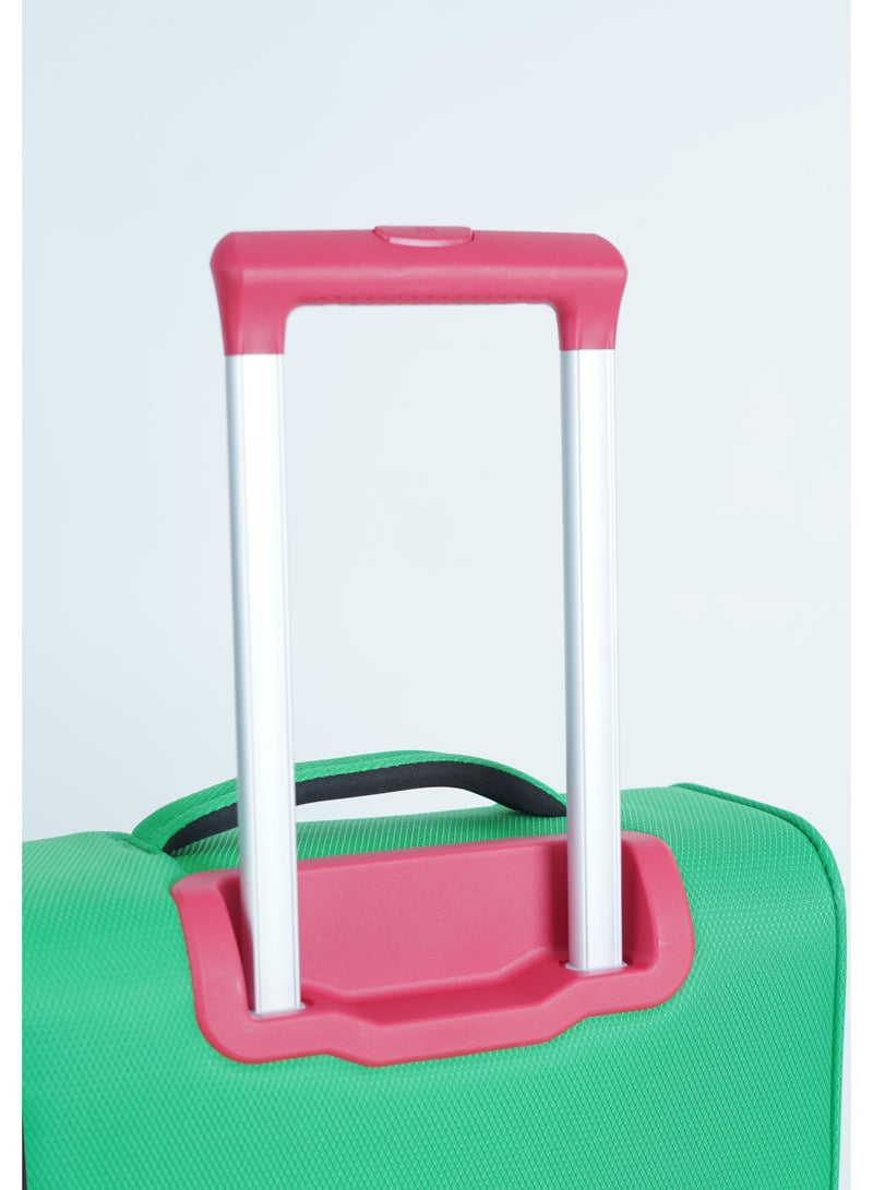 UNITED COLORS OF BENETTON BNTE-50 28 Inch- Checked Luggage with TSA Lock| Material- Soft Trolley with lightweight | Adjustable Trolley Handle | Smooth Dual Wheels 360degree rotate| GREEN - Image 2