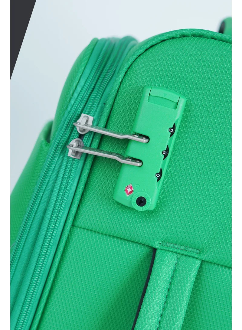UNITED COLORS OF BENETTON BNTE-50 28 Inch- Checked Luggage with TSA Lock| Material- Soft Trolley with lightweight | Adjustable Trolley Handle | Smooth Dual Wheels 360degree rotate| GREEN