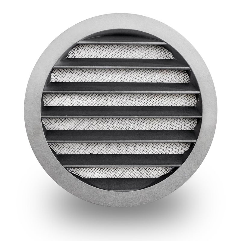 Generic SYSTERM Aluminium air vent, exhaust grille, round grille with mosquito net, aluminium grille.  - Image 1