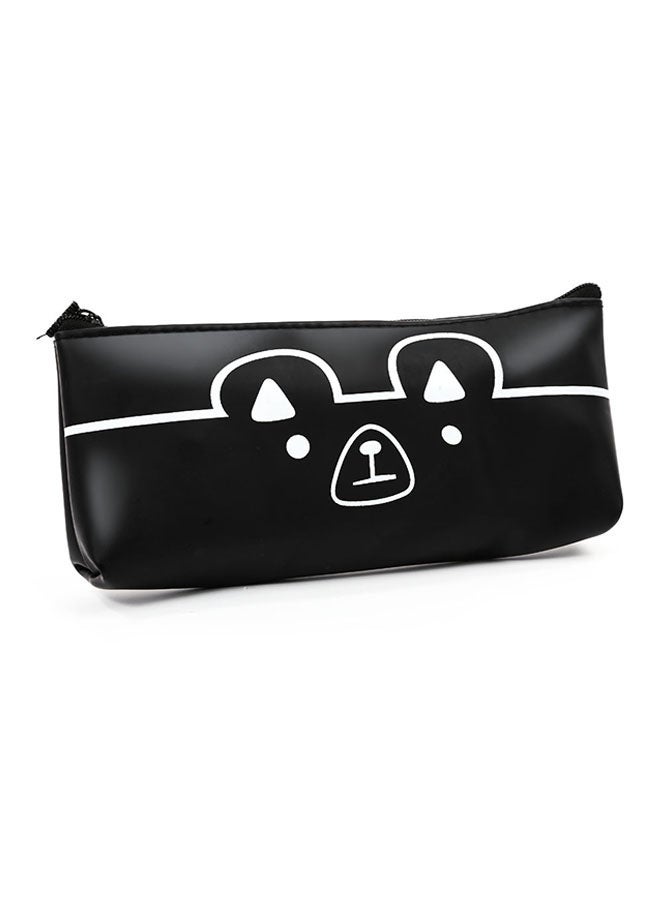 Bear Printed Pen Bag Black - Image 1