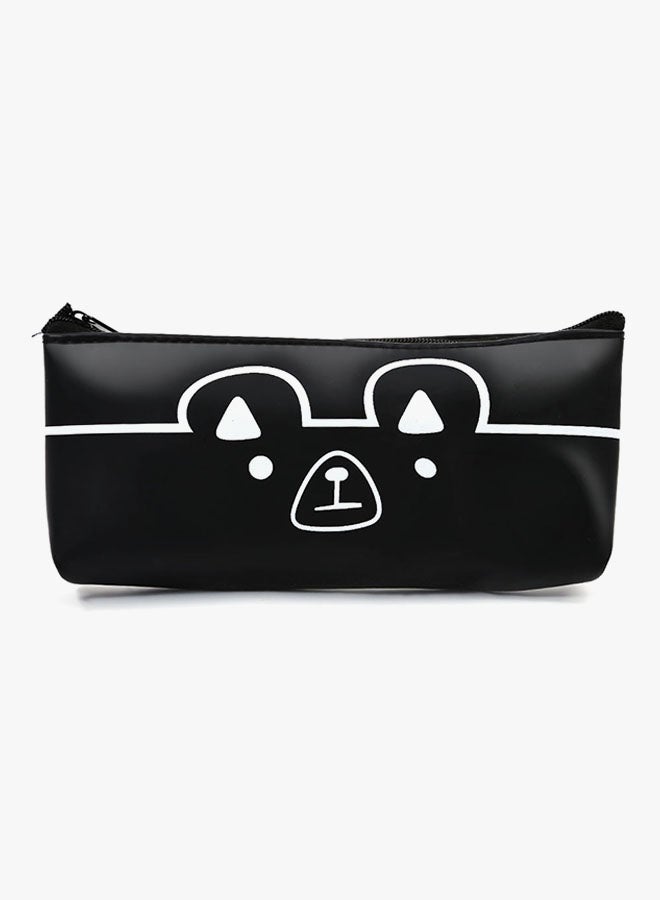 Bear Printed Pen Bag Black - Image 3