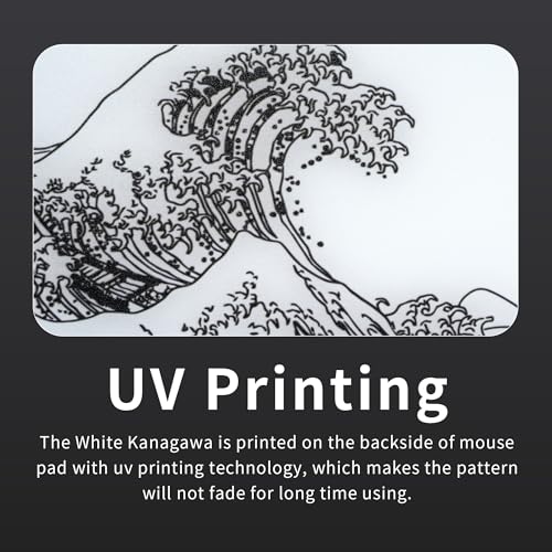 GMKWTL XVX Glass Gaming Mouse Pad, White Kanagawa Hard Mousepads for Gaming,Professional Large Mouse Mat 410mm*310mm, Special Glass Surface with Improved Precision and Speed - Image 3