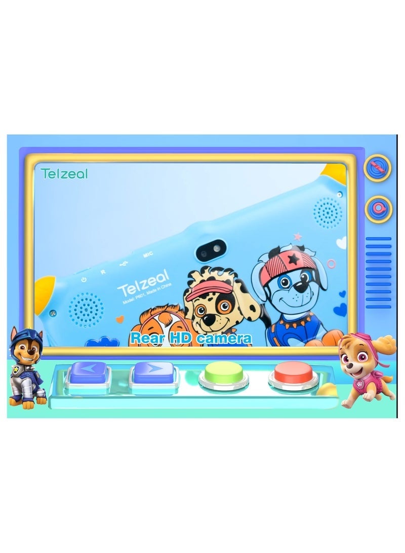 Telzeal P601 Kids Tablet 7 Inch HD Screen | Android 10.1 | 6GB RAM 128GB ROM | 3000mAh Battery | Child-Safe Learning Tablet with Parental Controls, Educational Apps & Games – Blue - Image 4