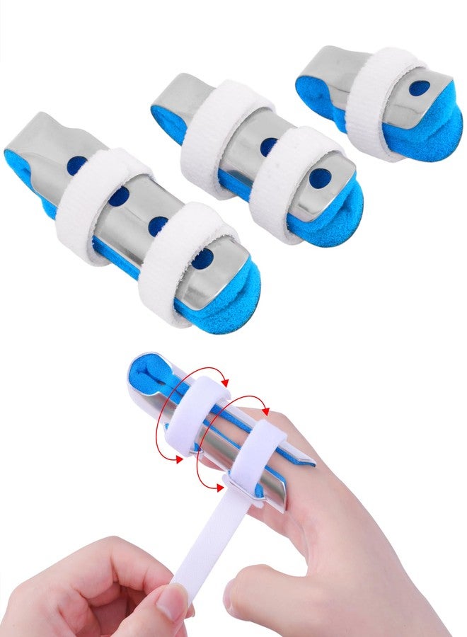 KUAZIDAR 2 Pieces Finger Splints Metal Support Brace - Soft Foam Interior, Adjustable Straps，Finger Stabilizer for All Fingers, Left/Right Hand ，Broken Finger, Arthritis, Splint， Immobilization (Large Size) - Image 1