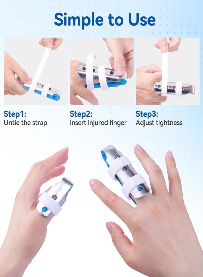 KUAZIDAR 2 Pieces Finger Splints Metal Support Brace - Soft Foam Interior, Adjustable Straps，Finger Stabilizer for All Fingers, Left/Right Hand ，Broken Finger, Arthritis, Splint， Immobilization (Large Size) - Image 5