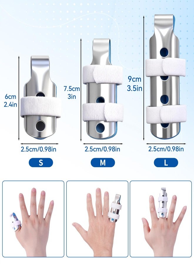 KUAZIDAR 2 Pieces Finger Splints Metal Support Brace - Soft Foam Interior, Adjustable Straps，Finger Stabilizer for All Fingers, Left/Right Hand ，Broken Finger, Arthritis, Splint， Immobilization (Large Size) - Image 2