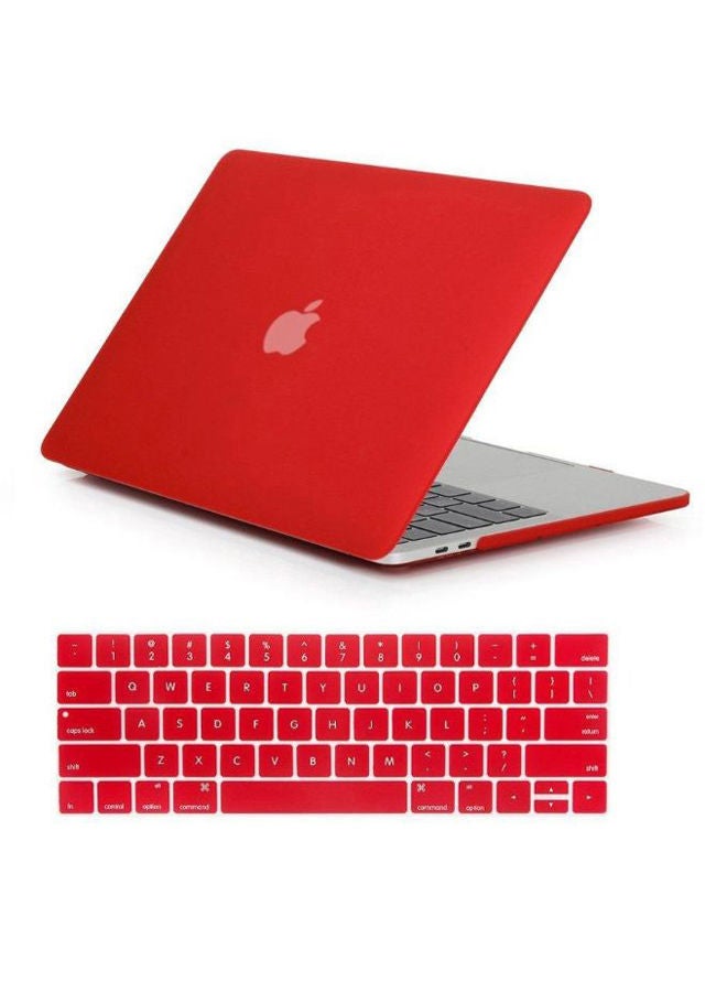 NIBEMINENT Protective Case Cover With Keyboard Skin For Apple MacBook Pro 13.3-Inch Red - Image 2