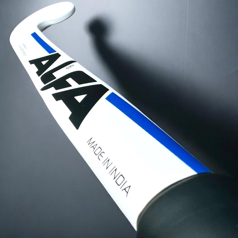 ALFA MANDEEP Singh Edition Composite Hockey Stick (Low Bow, White-Blue, 37 INCHES) - Image 4