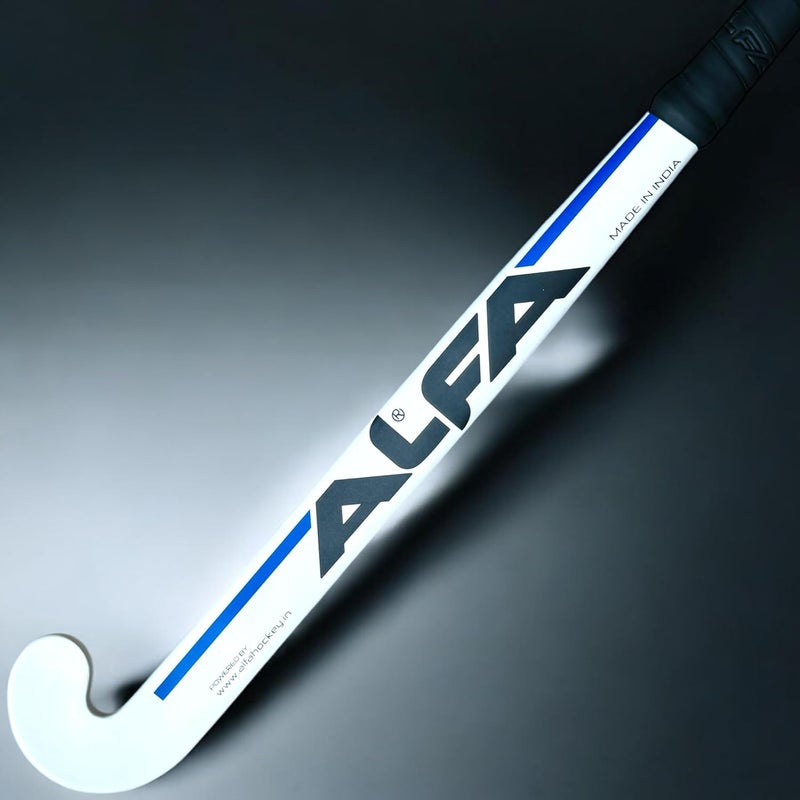 ALFA MANDEEP Singh Edition Composite Hockey Stick (Low Bow, White-Blue, 37 INCHES) - Image 2