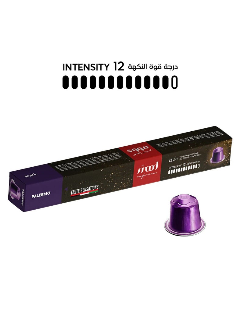 mood espresso - Nespresso Compatible Aluminium Coffee Capsules - Palermo 10 Capsules (52g) - Image 1