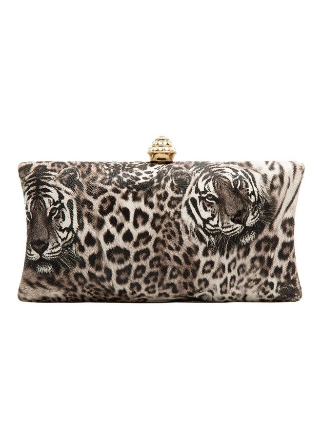 JNB Tiger Face Box Clutchbrown - Image 1