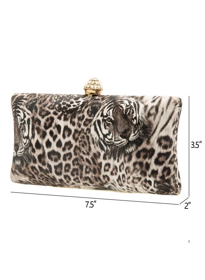 JNB Tiger Face Box Clutchbrown - Image 3