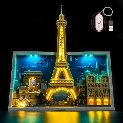 LocoLee Light kit Compatible with Lego 21064 Paris City of Love No Model Only Lights LED Lighting Accessories Compatible with Lego 21064 Paris City Love Standard Version - Image 1