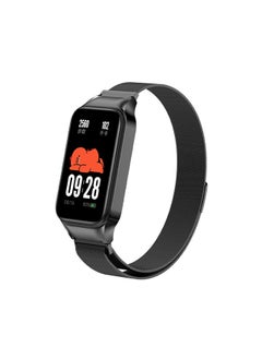 Milanese Loop Strap for Xiaomi Redmi Smart Band 2 Stainless Steel Replacement Strap Mesh Metal Watch Bands Magnetic Adjustable Wristband Strap for Redmi Smart Band 2 Men Women -Black